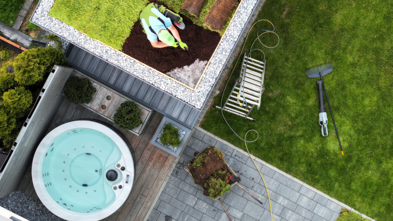 Détail d’une toiture écologique installée au Bouscat